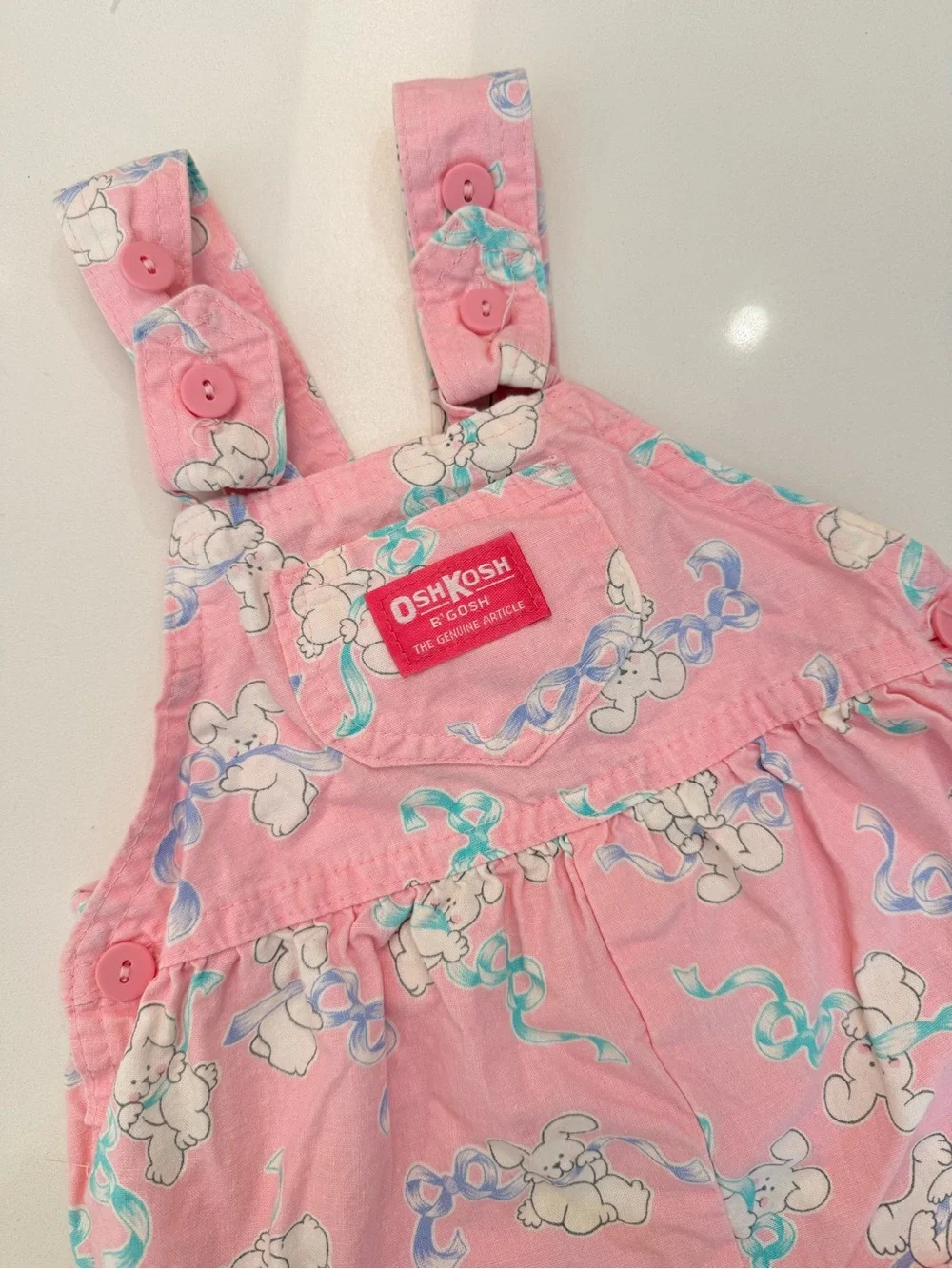 90s Vintage OshKosh B’Gosh Bunny Rabbit Bubble Romper 18M Made in USA